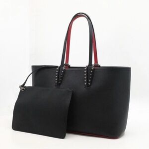 Authentic Christian Louboutin Black and Red Studded Tote